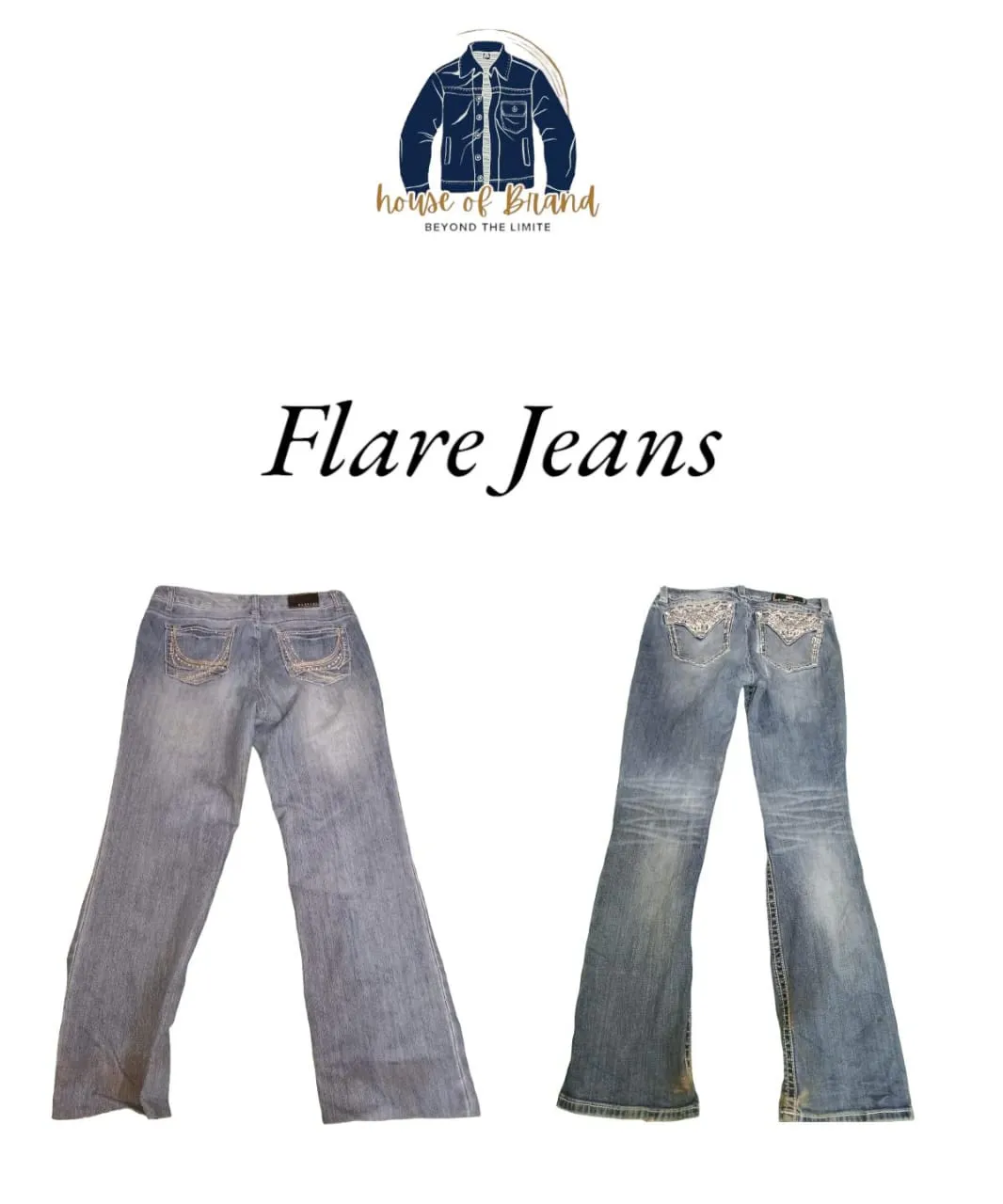 Y2k stylish branded flare jeans